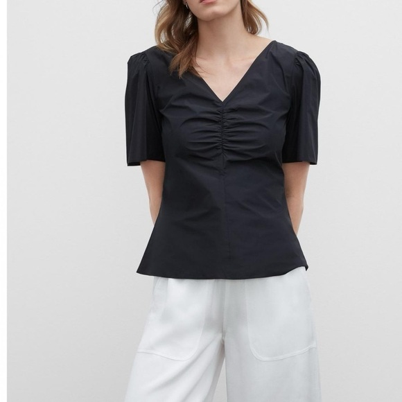 NWT Club Monaco Rouched Front Shirt Chemise Blouse - Picture 2 of 7